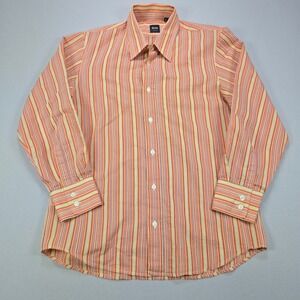 Hugo Boss‎ Slim Fit Mens Shirt Orange Yellow Purple Vertical Stripe Size M
